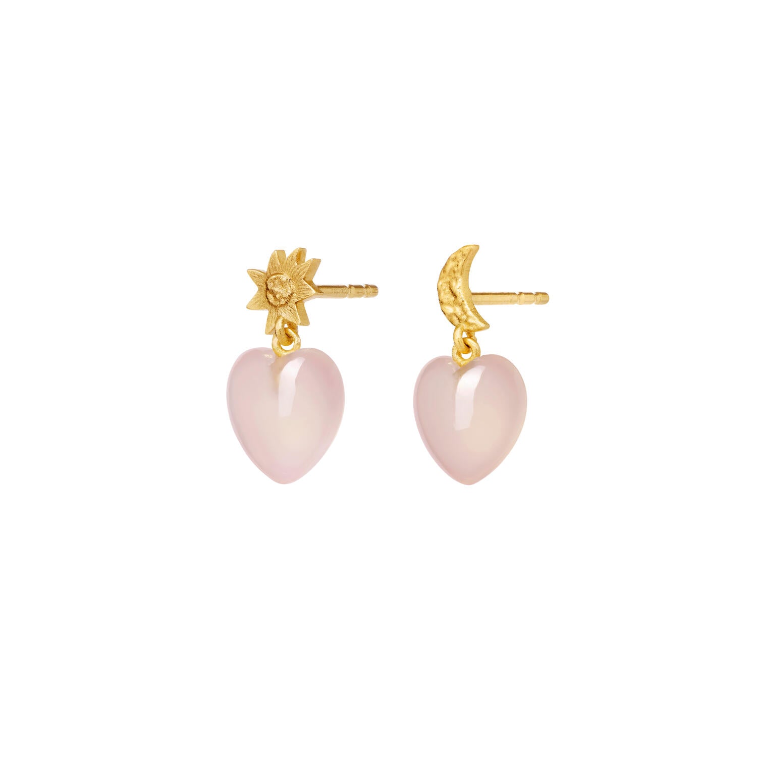 Care hængeøreringe - Pink Chalcedony